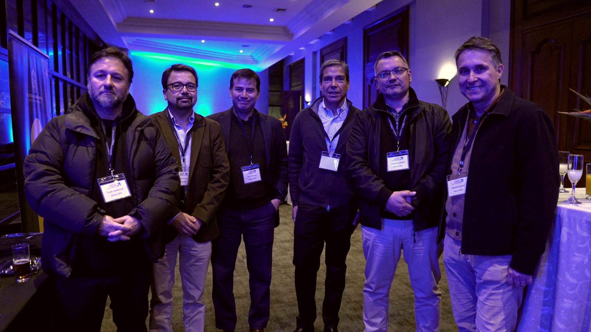Fredy Valdovinos, Rubén Coroseo, Alex González, Rodrigo Gaona, Daniel Fernández y Eduardo Sueyras, Cena anual MII UC 2025