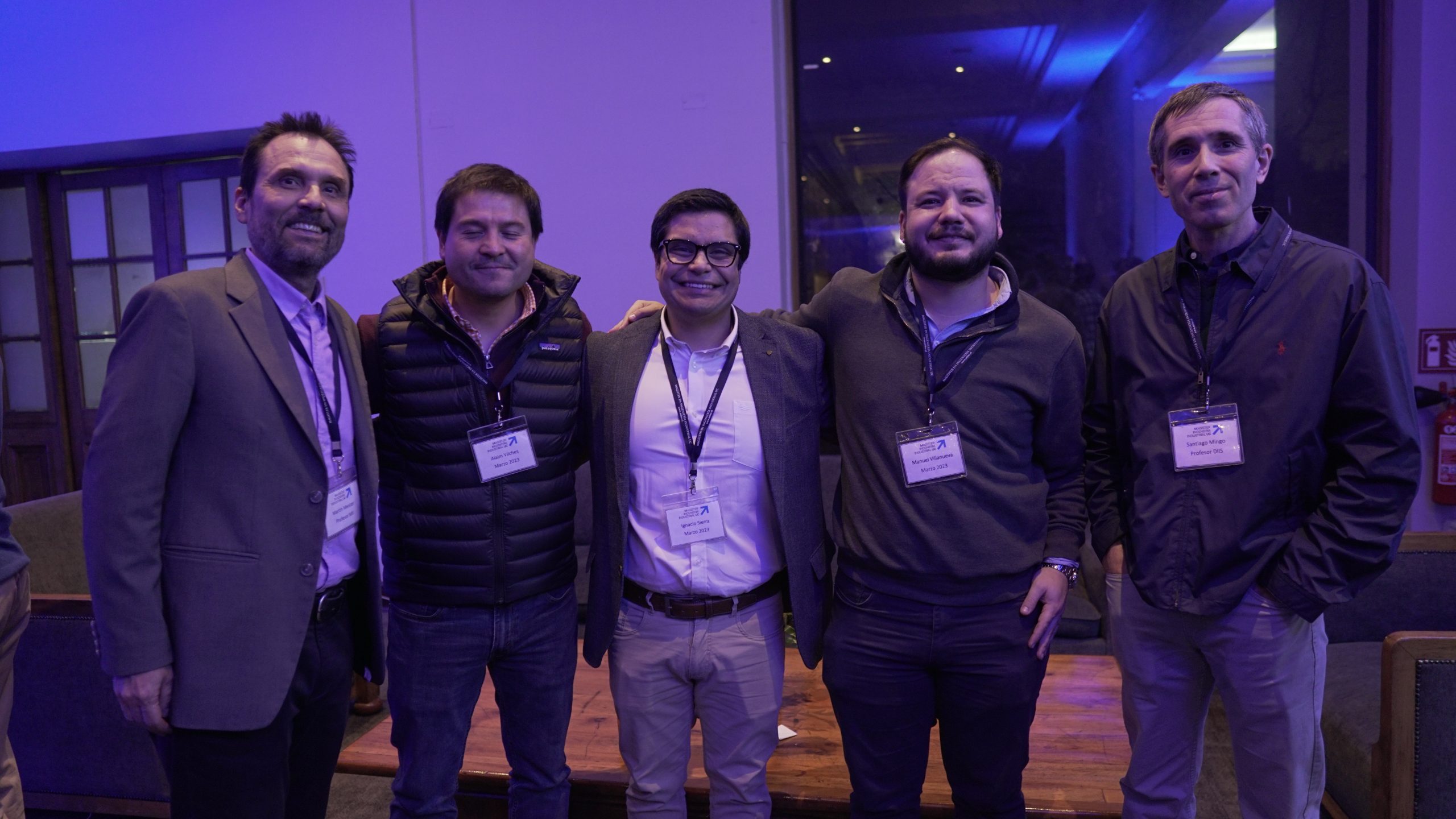 Martin Meister, Alaim Vilches, Ignacio Sierra, Manuel José Villanueva y Santiago Mingo, Cena MII UC